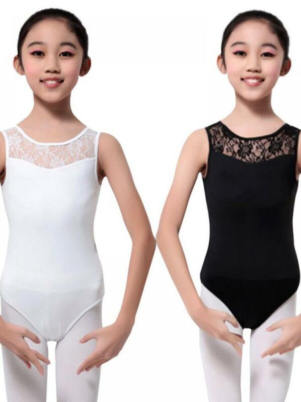 Venda quente para meninas ballet saia sem mangas rendas calças de ginástica patinação estiramento collants moda dança roupas