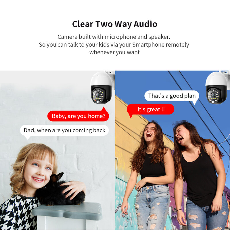 كاميرا مراقبة خارجية على شكل قبة PTZ IP Wifi hd 1080P ، جهاز أمان مقاوم للماء ، مع جهاز تحكم عن بعد وبروتوكول P2P