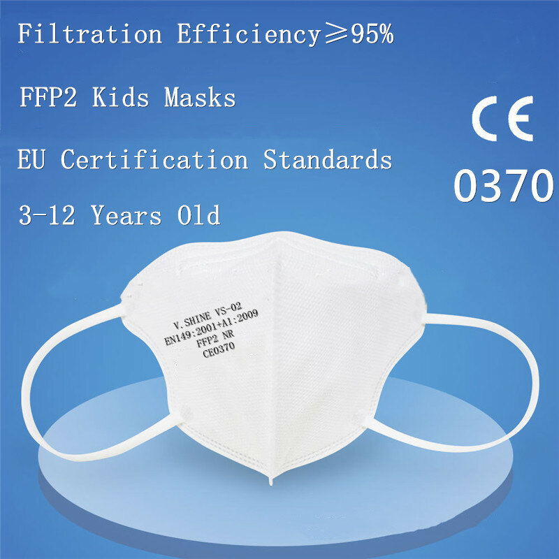 Mascarillas FFP2 para niños, máscara protectora KN95, respirador, a prueba de polvo, de 1 a 100 unidades