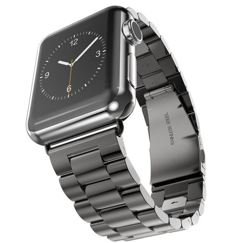 Correa de acero inoxidable para Apple watch, banda de 40mm, 44mm, 5 4 3, correa de reloj de 38mm y 42mm, pulsera deportiva de Metal para iWatch 3 2 1
