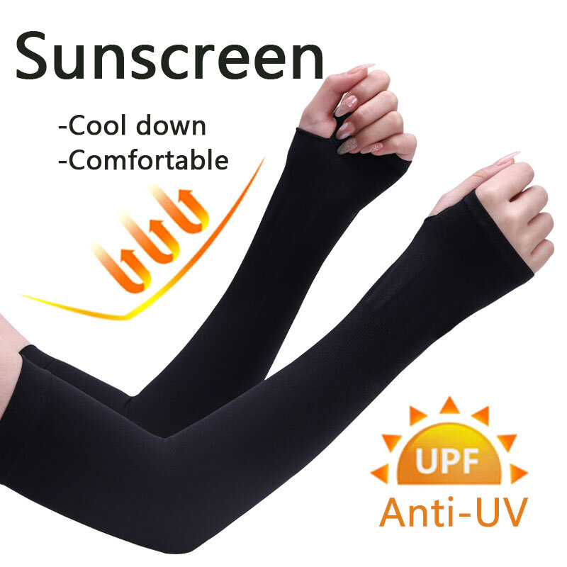Maniche a braccio in tessuto di ghiaccio protezione solare UV da corsa ciclismo fasce solari per donna/uomo Cool Summer Outdoor Arm Cover Unisex