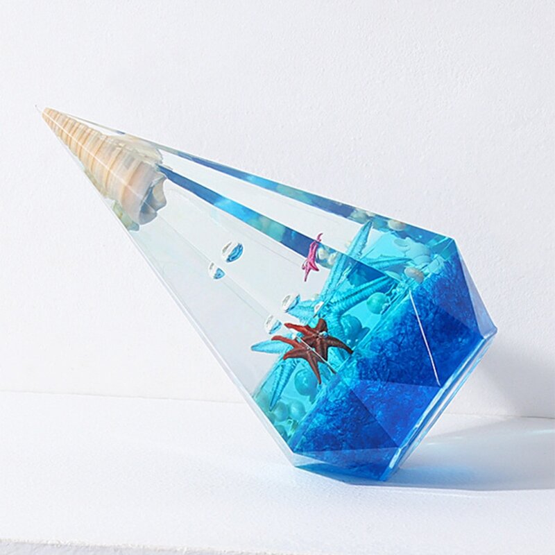 Diamond Cone Shape Candle Epoxy Resin Mold Home Decorations Silicone Mould DIY Crafts Jewelry Ornaments Casting Tool