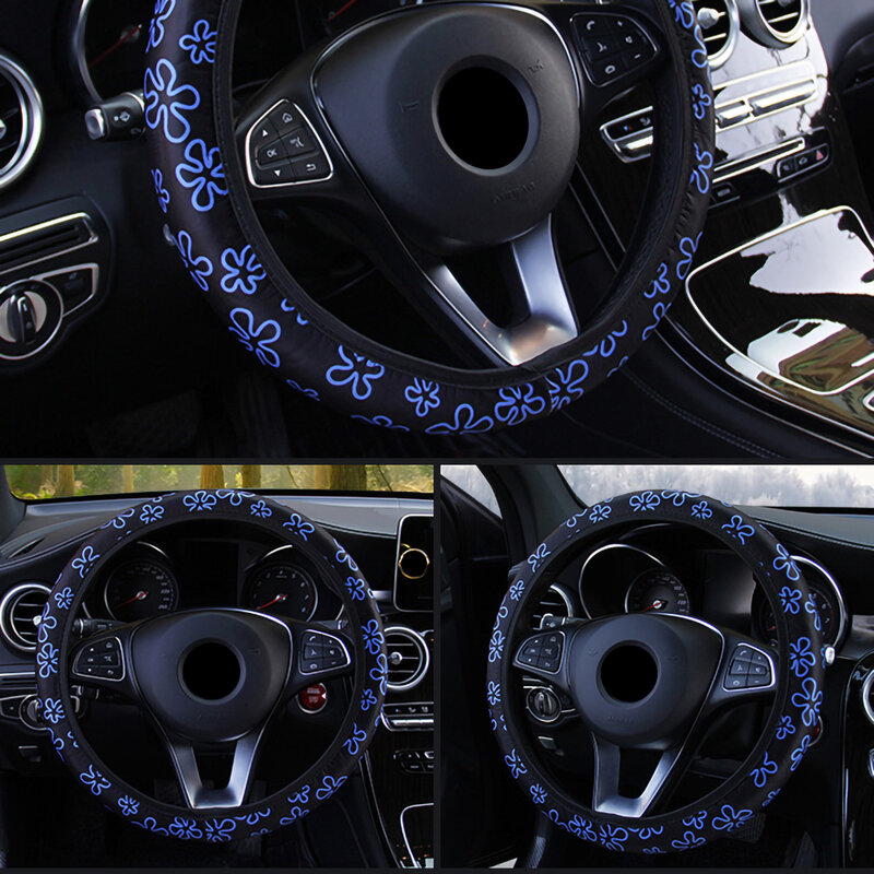Universal 37-38cm Car Steering Wheel Cover High Quality Cool In Summer And Warm In Winter Fashion Non-slip Steering Wheel Cover