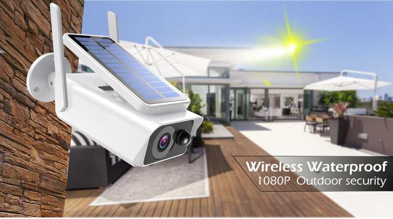 Cámara de videovigilancia 1080P con panel Solar, batería recargable para interior y exterior, cámara ip de seguridad wifi