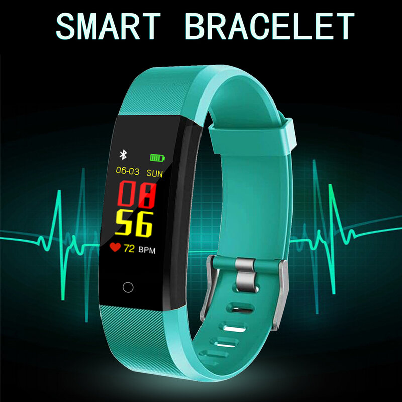Smart Watch Health Monitor Heart rate/Blood Pressure/Pedometer Bluetooth Waterproof Sports Bracelet