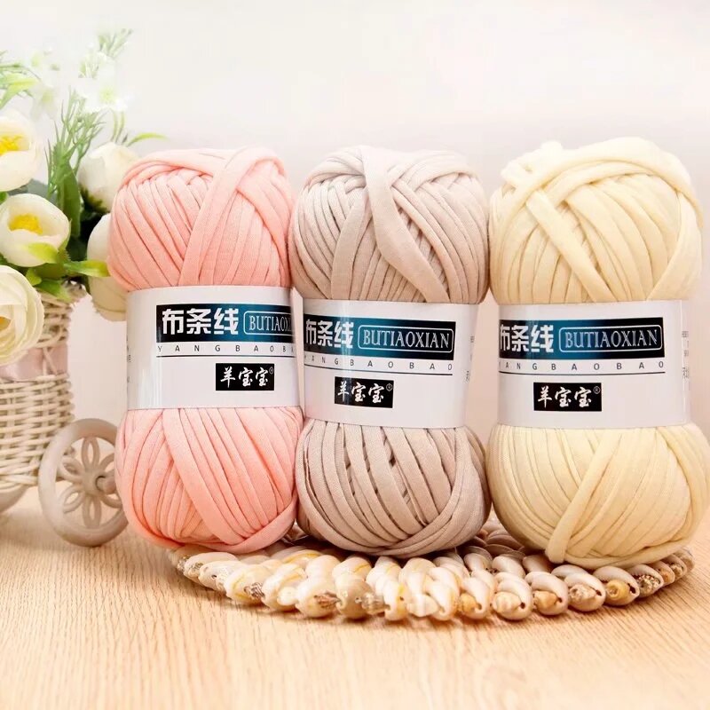 1pc 100g Thick Yarn Soft Colored Cloth Yarn for Hand Knitting Woven Bag Carpet DIY Hand-knitted Material