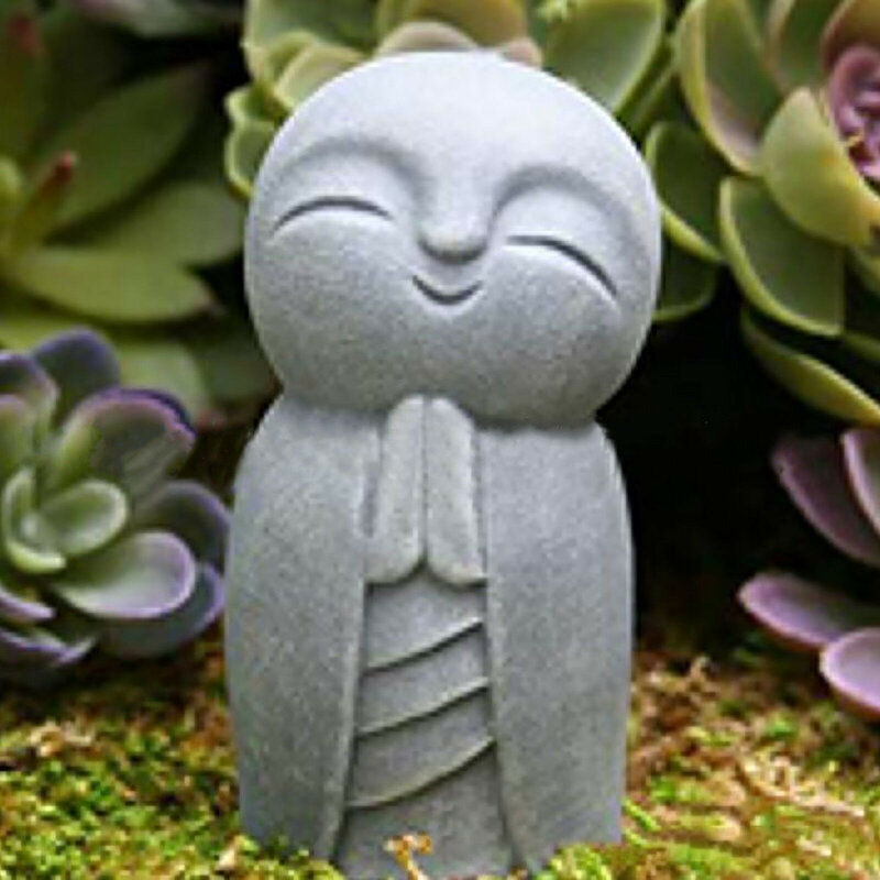 صغيرة الراهب تمثال الزخرفية دائم الراتنج رمادي ليتل جيزو نحت على شكل بوذا ل تزيين الحديقة في الهواء الطلق زخرفة