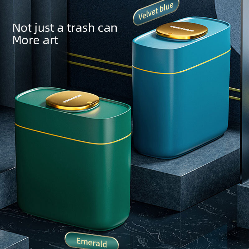 Joybos luxo lata de lixo 13l banheiro sala de estar à prova dwaterproof água lixo bin criativo ouro-galvanoplastia reciclar o armazenamento de lixo