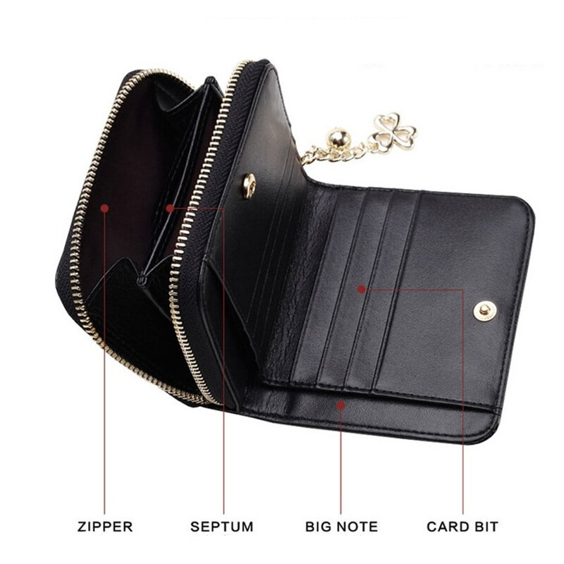 PU Women's Multi-Color Coin Purse Short Small Card Holder Ladies Coin Wallet Patent Leather Embossed Passport Leather Wallet New