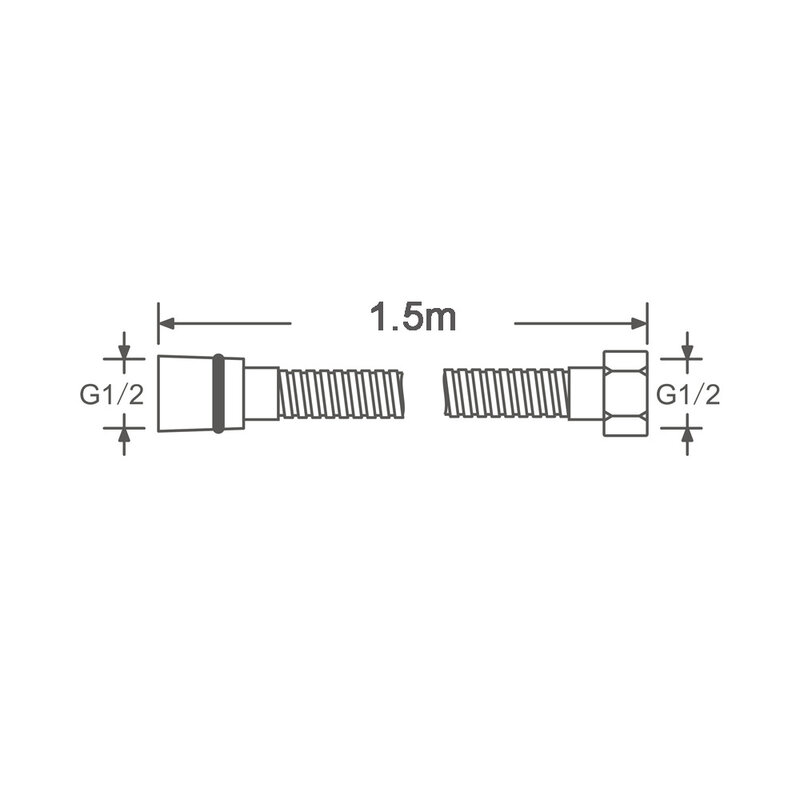 Kualitas Tinggi Selang Mandi Hitam Pas Kamar Mandi PVC Tabung Mandi Lembut 1.5 Meter Pipa Air