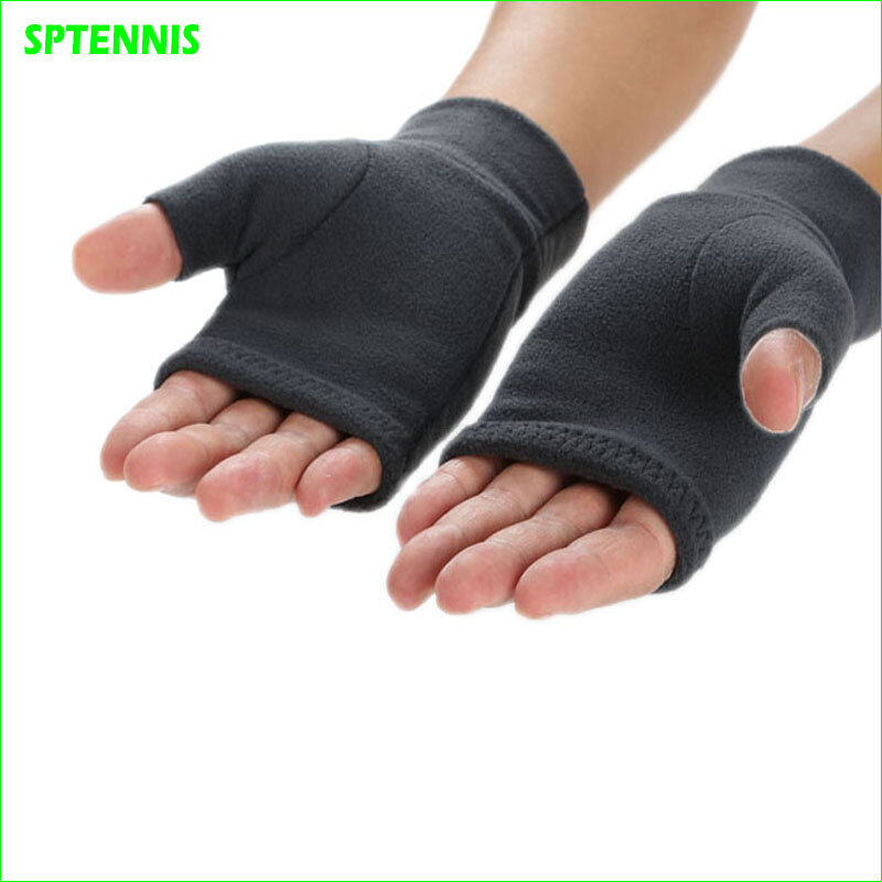 Перчатки без пальцев для бега для мужчин и женщин, теплые флисовые варежки без пальцев