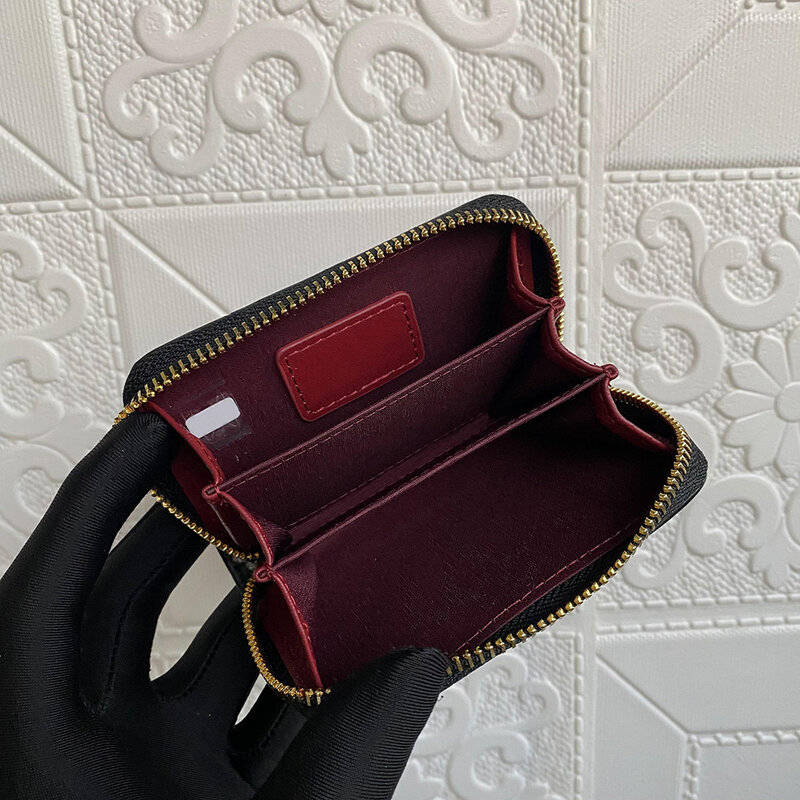 High Quality Custom 100% Leather Card Holder For Women Solid Fashion Credit Card ID Card Holder Wallet Coin Purse Pouch