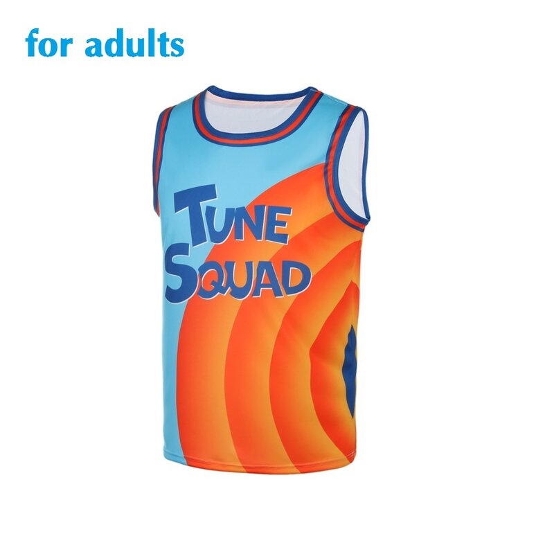 Space-Jam Basketball Jersey Tune-Squad #6 James Kostum Cosplay Atasan dan Celana Pendek Film Warisan Baru Seragam Basket Anak Dewasa