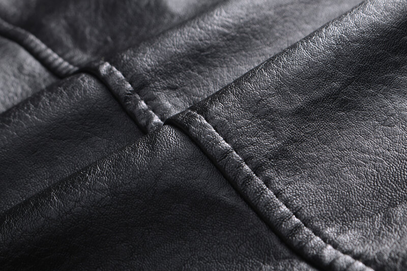 ChangNiu – vestes en cuir PU noir solide à manches longues pour homme, avec fermeture éclair, fausse fourrure, à l'intérieur, à la mode, pour l'automne et l'hiver, 2019