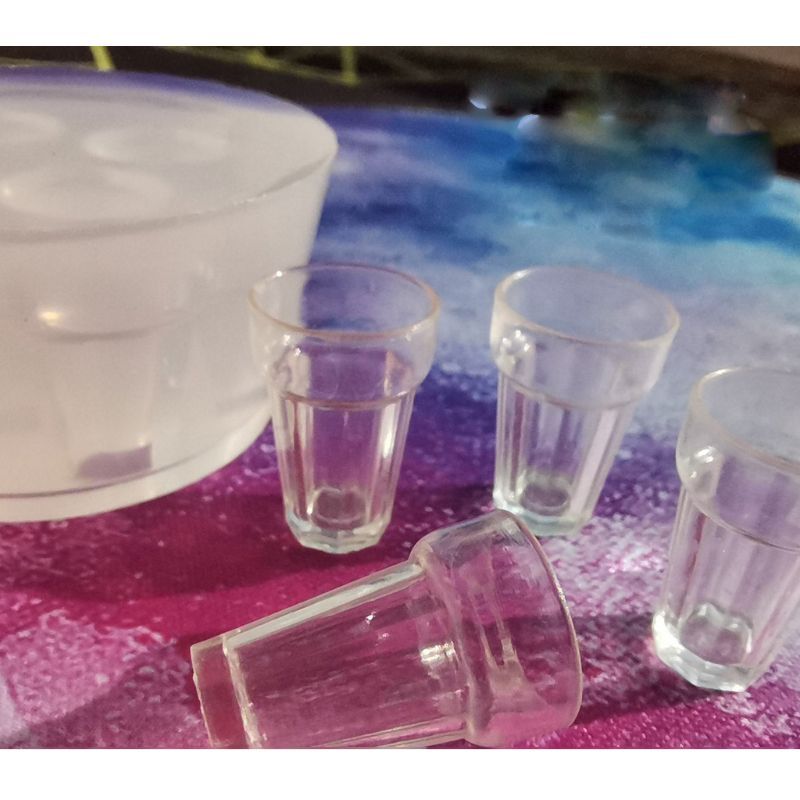 Buatan Tangan 3D Mini Botol Kaca Resin Cetakan Botol Minum Jerami Cangkir Susu dari Bahan Getah Epoxy Resin Perhiasan Alat