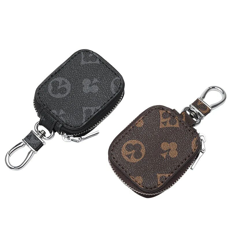 130g DOCX- Portachiavi a portafoglio in vera pelle con porta carte con portachiavi 4,7 x 0,9 x 2,8 cm colore: nero per chiavi dell'auto donna da uomo 
