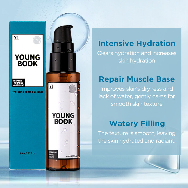 YOUNGBOOK-esencia hidratante para el cuidado de la piel, suero para el cuidado de la piel hidratante de ácido hialurónico, brillante, 80ml