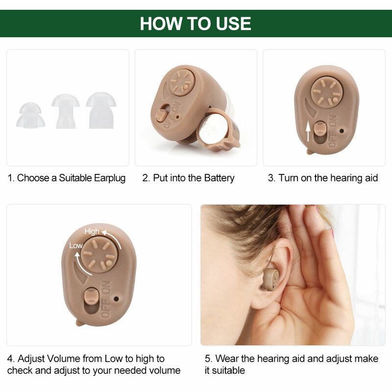 K-86 Hearing Aid Battery Mini Invisible In Ear Digital Adjustable Sound Enhancement Earplugs Sound Amplifier Ear Care Tool