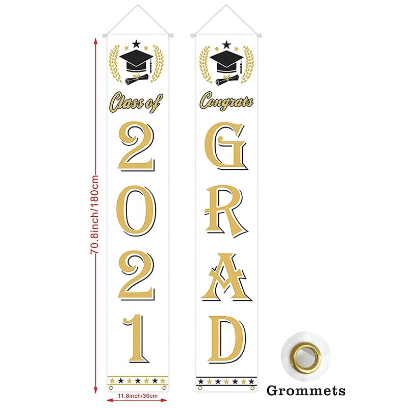 卒業式のポーチ-2021卒業式バナー-ドアの壁の卒業パーティーの装飾のための2021バナーのクラス