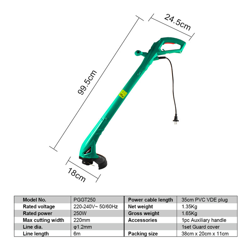 Electric Grass Trimmer 250W 220mm AC  Hand Cleaner Grass Cutter Machine Line Trimmer for Brake Disassembly