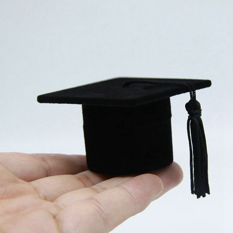 Soltero de joyería para sombrero caja de almacenamiento caja soporte para anillos para la ceremonia de graduación
