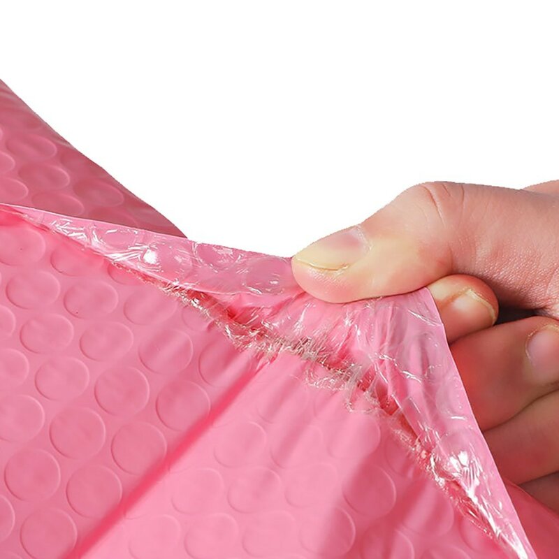 Enveloppes à bulles en Poly rose #60, 10 pièces, rembourrées, auto-scellantes, sacs cadeaux pour livre, Magazine, courrier doublé