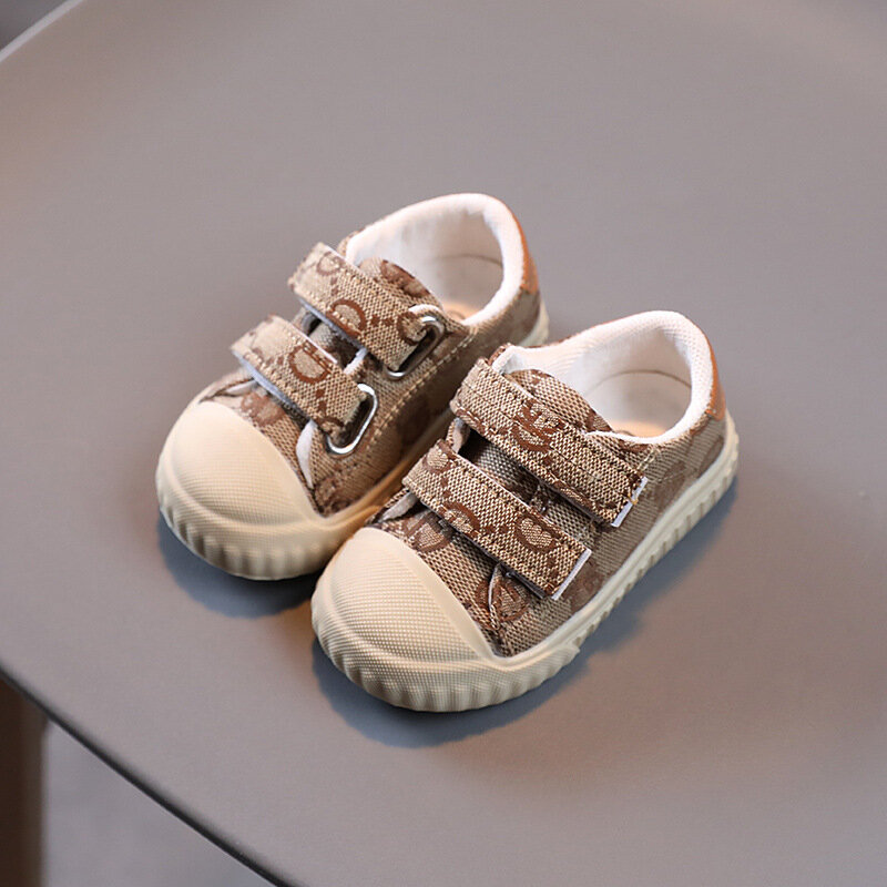 Sepatu Bayi Baru Musim Semi dan Musim Gugur Sepatu Bersol Lembut Sepatu Bayi Balita Pria dan Wanita Sepatu Datar Velcro Fashion Sepatu Lembut Kasual