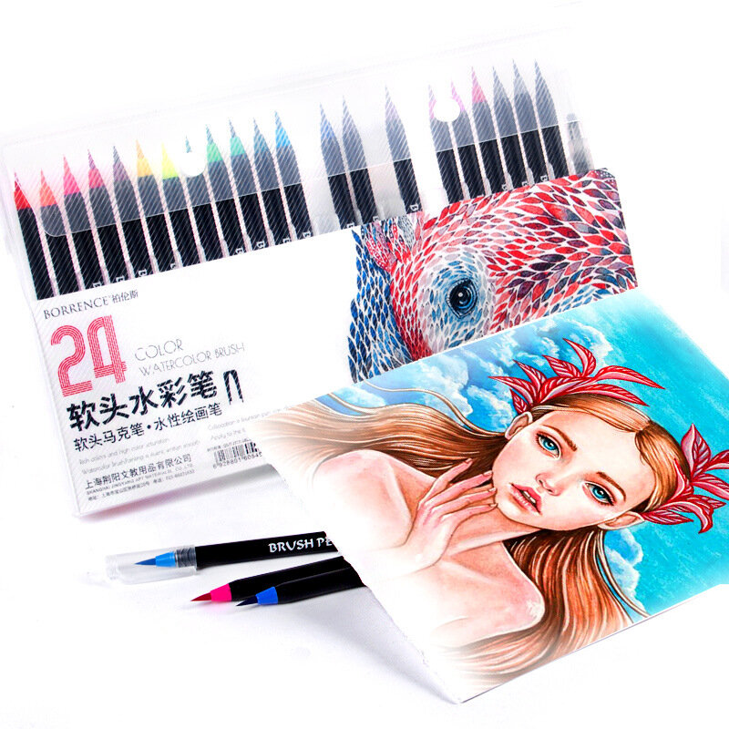 12/24/48/72 farben Aquarell Pinsel Stifte Graffiti Skizze Manga Zeichnung Weichen Kunst Marker Wasser Farbe kalligraphie Malerei Lieferungen