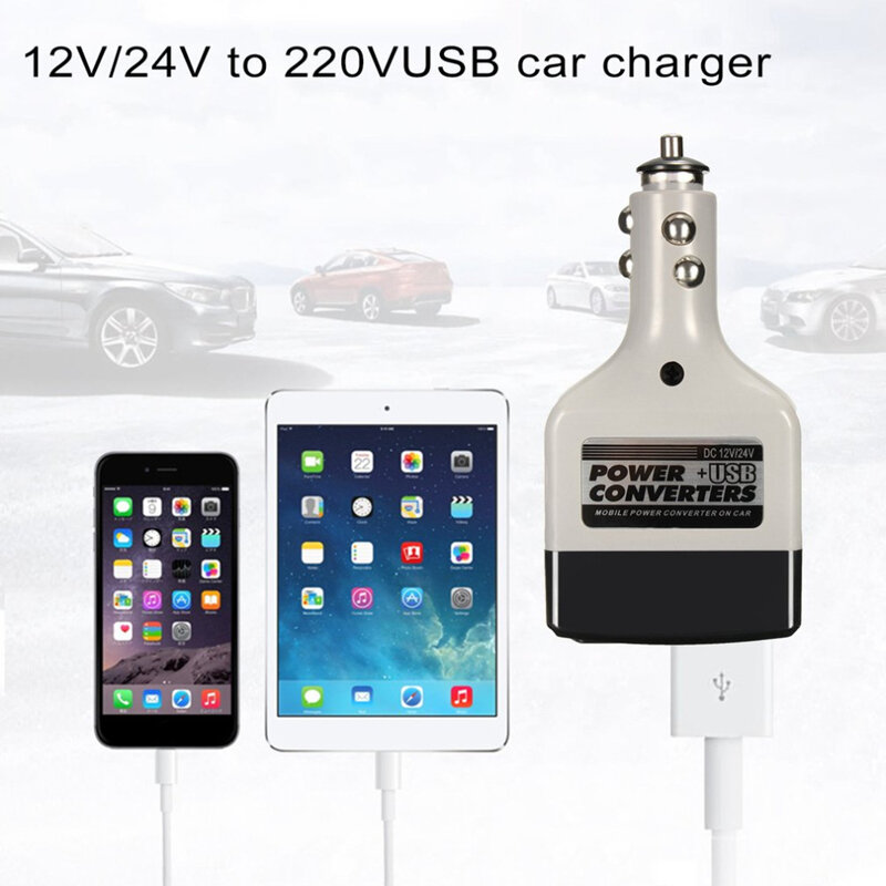 2021 новый автомобильный преобразователь напряжения постоянного тока 12/24 в 220 В/USB 6 в 5 Вт, адаптер мобильного автомобильного зарядного устрой...
