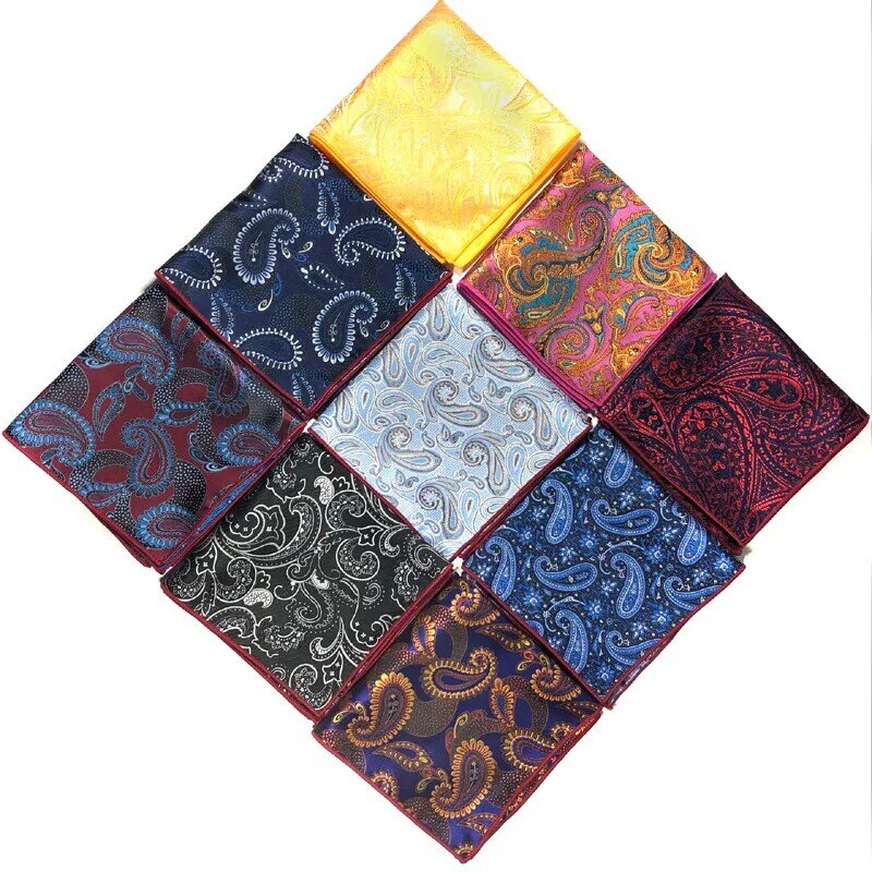 Роскошные мужские карманные квадраты 25*25 см Фабричный мужской носовой платок винтажный цветочный Пейсли Карманный квадрат