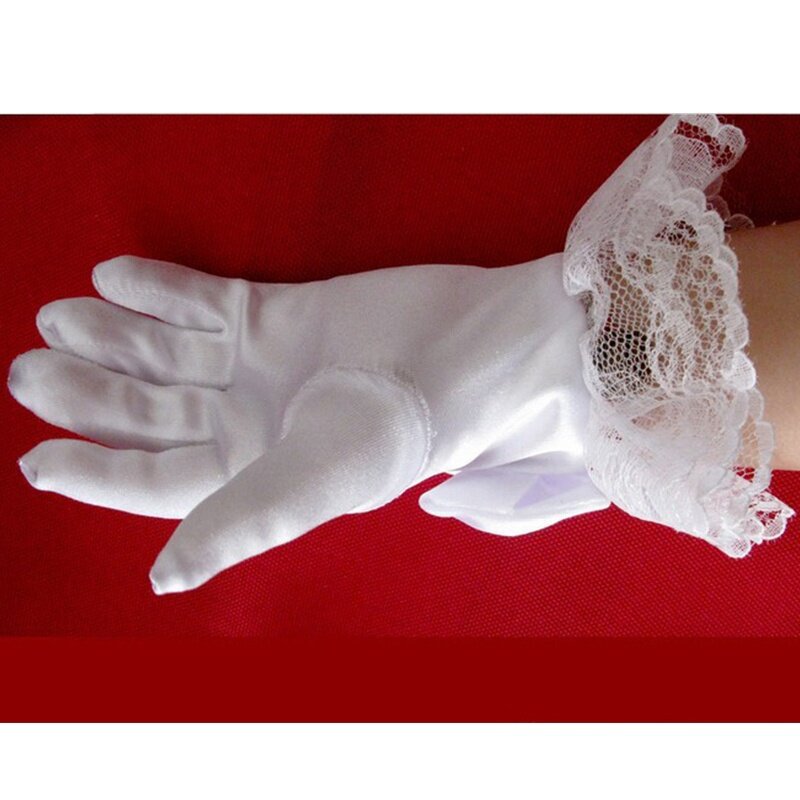 สาวสีขาวเด็กอุปกรณ์เสริม Communion เจ้าสาวงานแต่งงาน Full Finger ถุงมือ