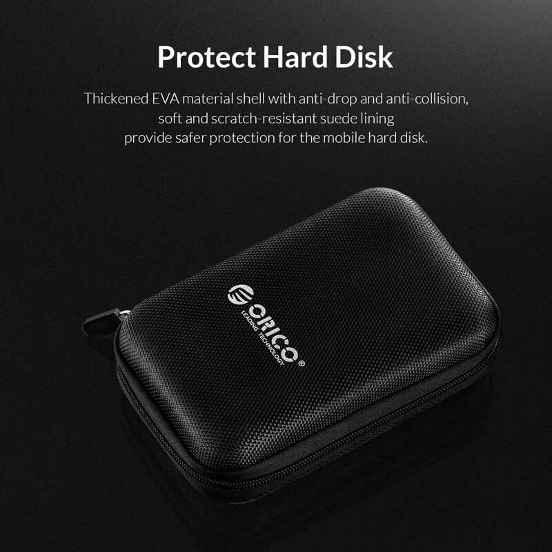 ORICO 2.5 Cal HDD Box Bag Case przenośna torba na dysk twardy do zewnętrznego przenośnego HDD hdd box schowek na okulary ochrona czarny/czerwony/niebieski
