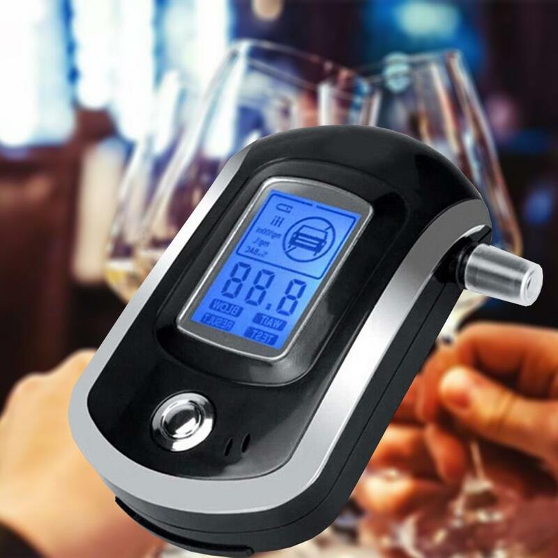 Avançado plano surfaced sensor de álcool lcd digital bafômetro analisador detector de respiração detecção de álcool verificador de álcool