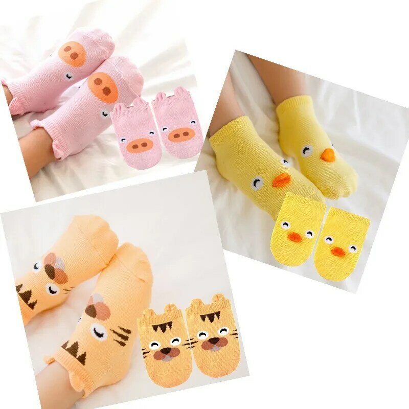 0-2 anni ragazzi e ragazze calzini in cotone per bambini calzini animali per bambini calzini antiscivolo per neonati calzini da pavimento