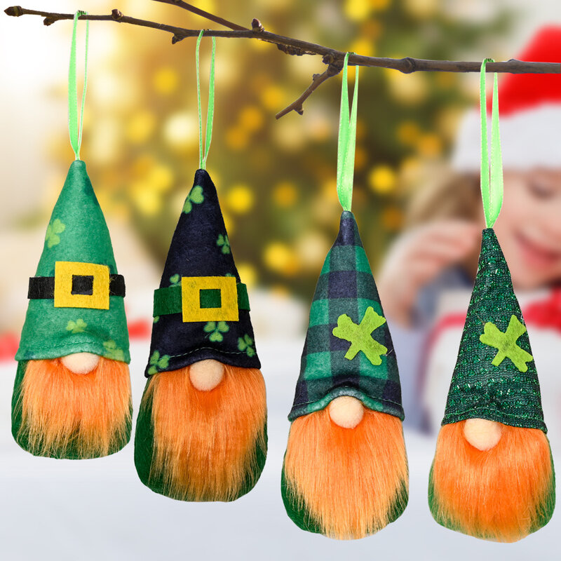 New Fashion Christmas Irish Festival Green Doll Tulip Rudolph Doll Decoration For Home Gifts Ornaments Party Supplies