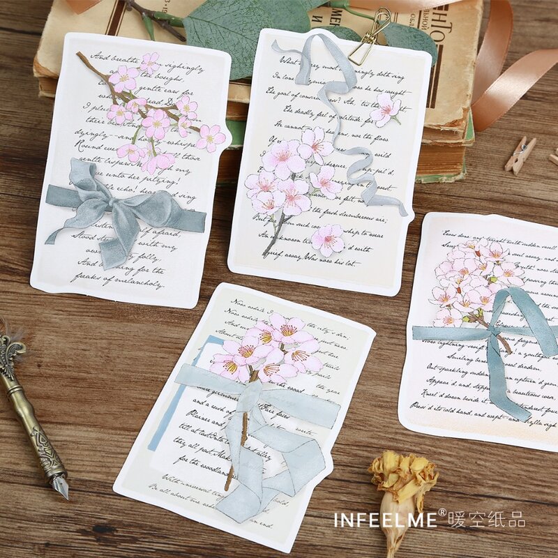 30 листов/набор Вишневый цветок открытка/поздравительная открытка/день рождения Письмо Конверт подарочная карта