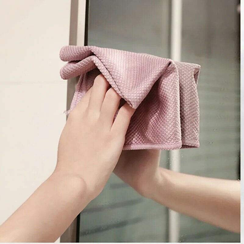 Joybos Kitchen Anti-Grease Wiping Rags 10 Pcs Efficient Cleaning Cloth Fish Scale Wipe Cloth Home Washing Dish Cleaning Towel