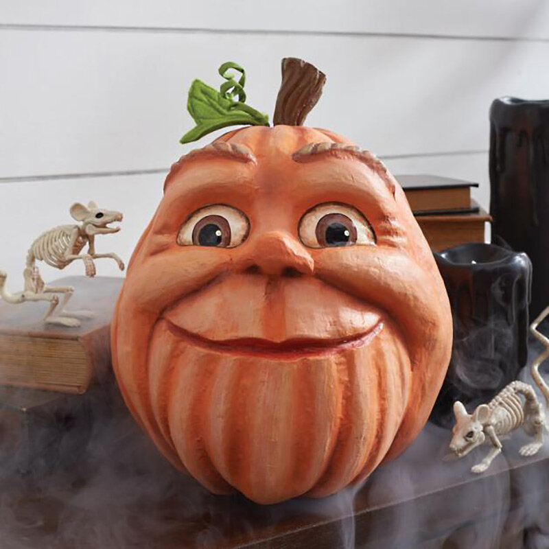 1 pçs halloween abóbora ornamentos resina material abóbora cabeça fantasma festa pourtyard decoração quintal decorativo prop