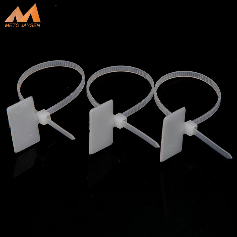 Self-Locking Nylon Cable Ties Marking Label White Plastic Assorted Zip Tie Loop Wire Wrap Zip Ties Width 3-4mm Length 100-200mm