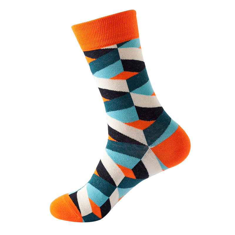 5 Pairs Brand Quality Mens Socks Combed Cotton Colorful Happy Funny Sock Autumn Winter Warm Casual Long Men Compression Sock