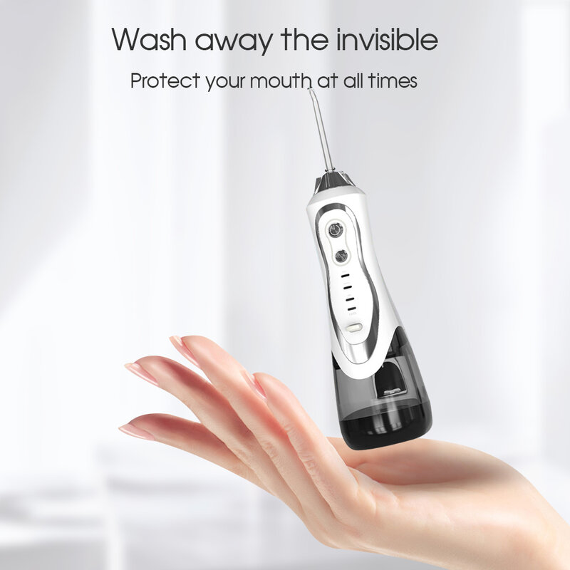 Boi 300 مللي عالية الضغط المهنية جهاز تنظيف الأسنان بالماء مرواء فموي للأسنان كاذبة يزرع USB قابلة للشحن 7B1
