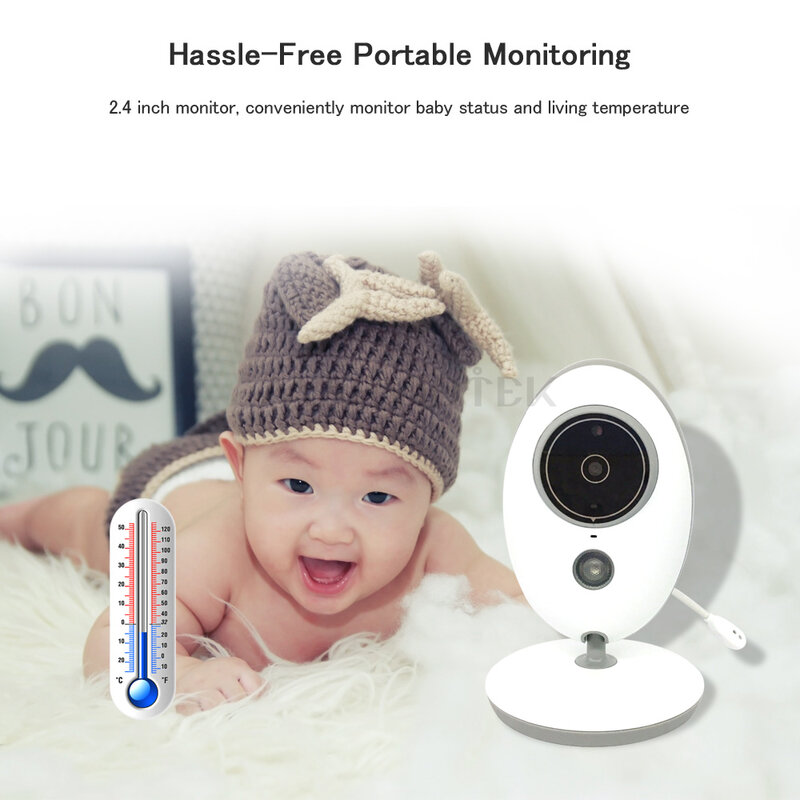 Monitor de bebé con cámara inalámbrica, intercomunicador de música IR, Audio, vídeo, cámara niñera, monitoreo de temperatura, teléfono para bebé VB605