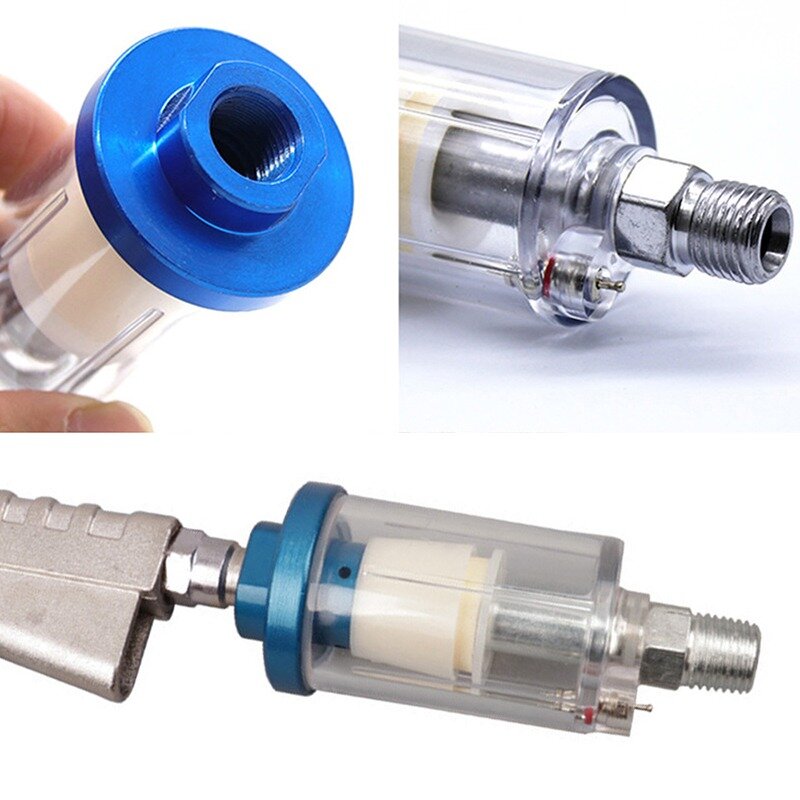 Spray Gun Air Regulator Gauge + In-line Water Trap Filter Water Oil Separator Air Filter Moisture Tools Accessories For Airbrush