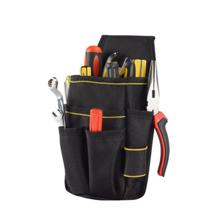 Nouveau sac de rangement noir pour électricien, pochette de taille pour outils, support de ceinture de maintien, ajustable, 12.5x23.5cm