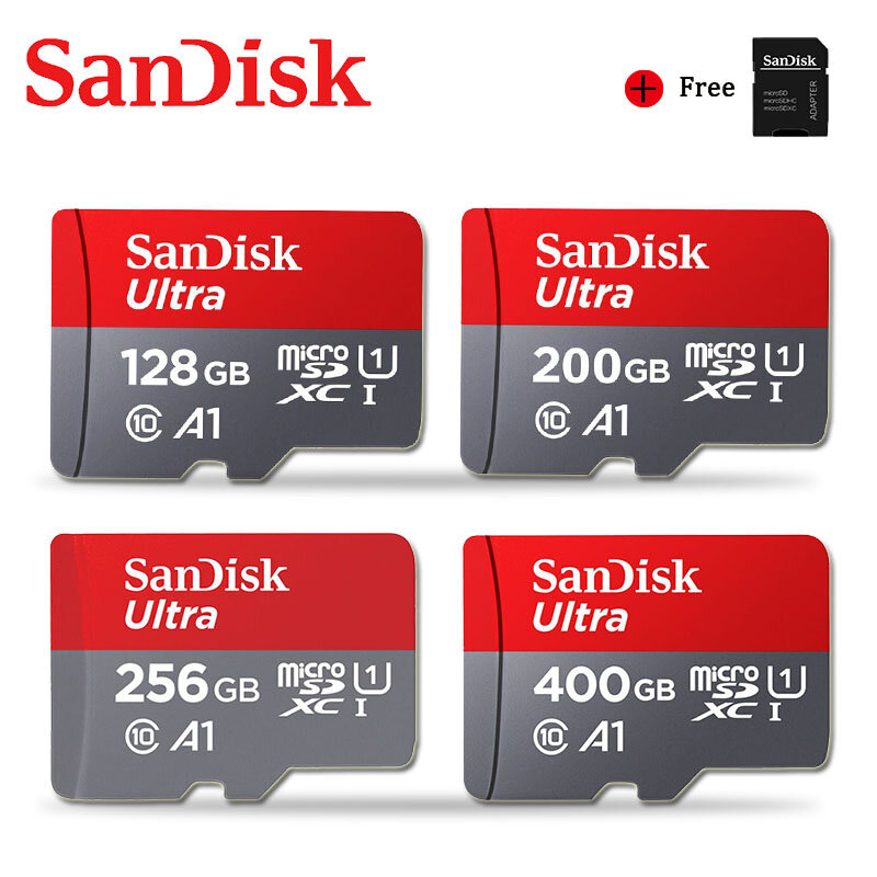 SanDisk Memory Card A1 400GB 256GB 200GB 128GB 64GB Micro sd card Class10 32GB 16GB Memory Microsd TF/SD Flash Card smartphone