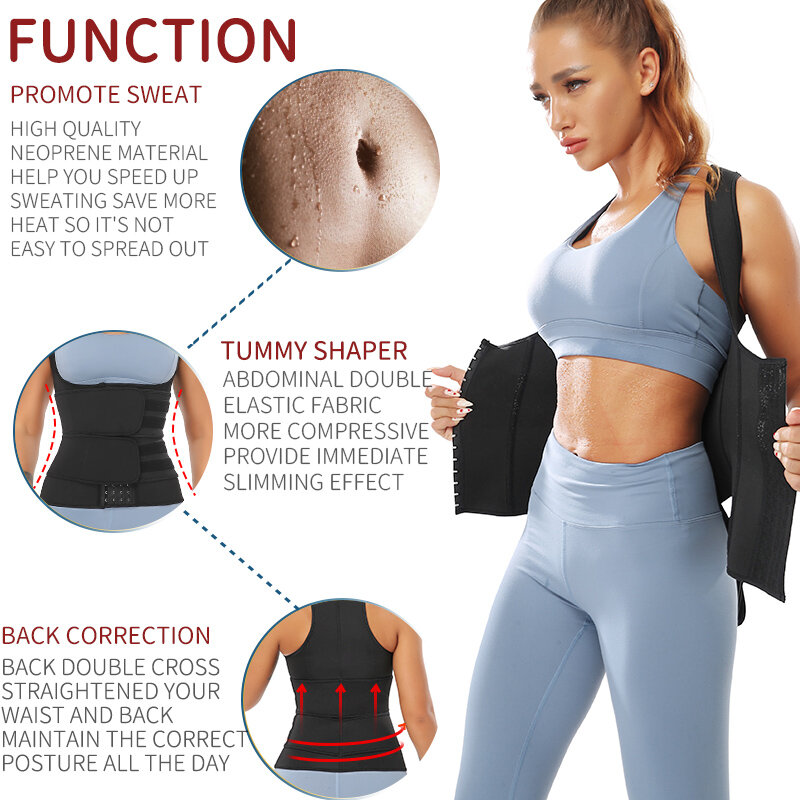 Женский неопреновый корсет-топ для тренировок и похудения