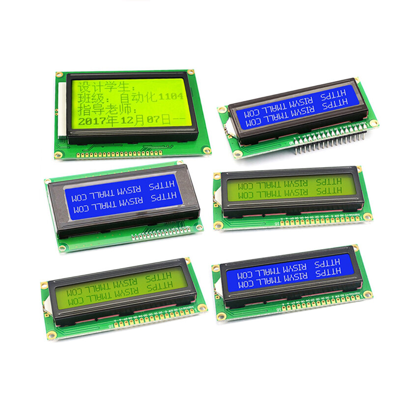 Tela de lcd para arduino, 1602a 2004 5v, com luz negra, azul/amarelo verde, com placa adaptadora iic/i2c