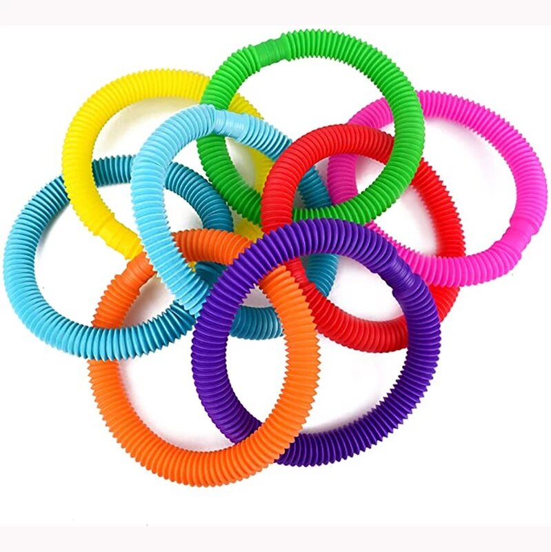 4Pcs Colorful Huge POP TUBES Fidget Toys Autism Adults Sensory Stress Relief Toys Kids Funny Early Educational Anti-stress Toy