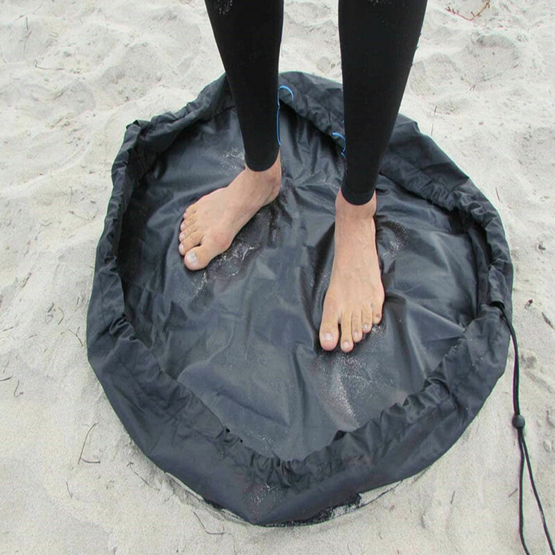 Traje de baño impermeable, colchoneta para cambiar ropa, bolsa de neopreno a prueba de arena, para playa, con cordón
