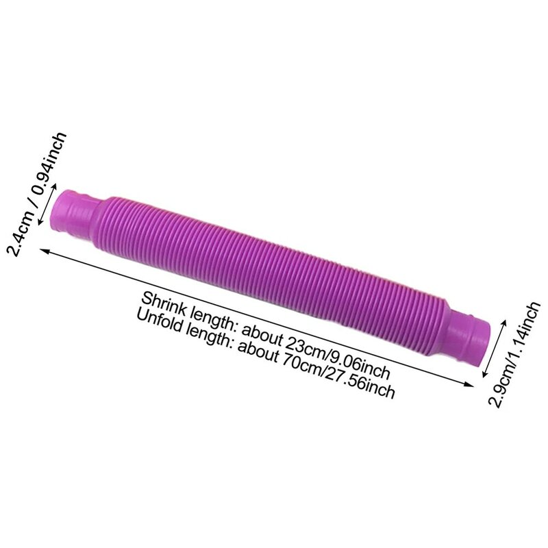 다채로운 피젯 팝 튜브 장난감 플라스틱 스트레치 파이프, 감압 스트레스 해소 감각 완구, 어린이 조기 개발 선물